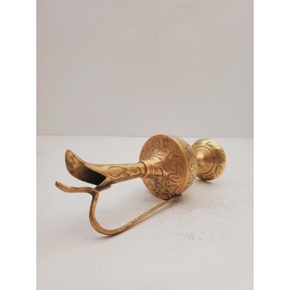 Indian Brass Ewer Vase... Long Tall Ornament... Serpent Handle... Ornate - Picture 10 of 10